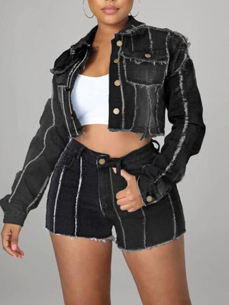 Fringe Denim Jacket--Clearance