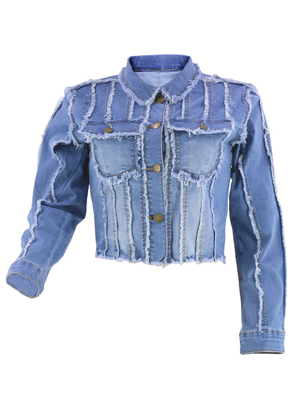 Fringe Denim Jacket--Clearance