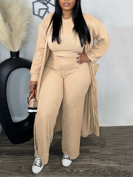 Solid Ribbed 3PC Set--Clearance