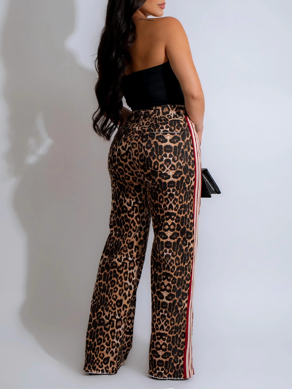 Indiebeautie Side Stripe Leopard Pants
