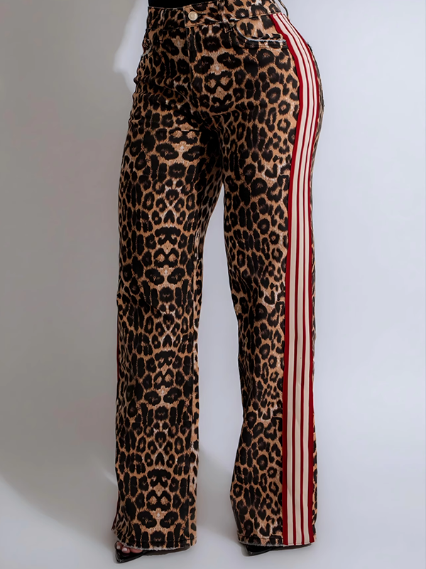 Indiebeautie Side Stripe Leopard Pants