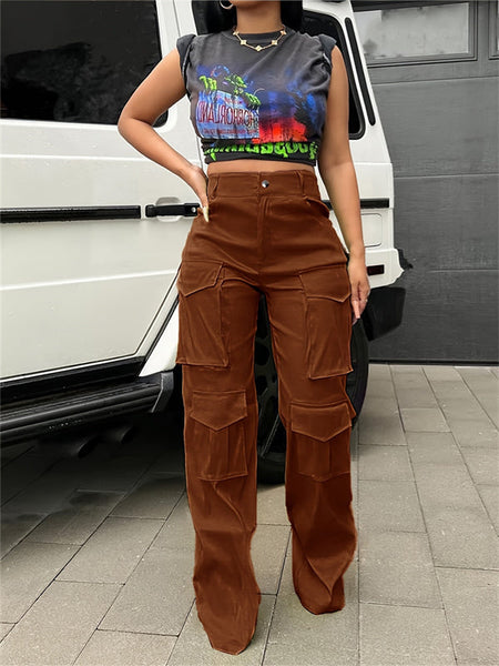 Solid Cargo Pants--Clearance