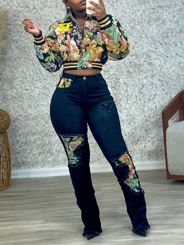 Indiebeautie Printed Bomber Jacket