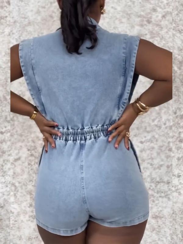 Indiebeautie Sleeveless Denim Romper