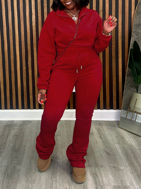 Indiebeautie Zip-Front Sweatshirt & Pants Set