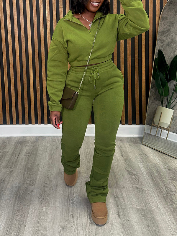 Indiebeautie Zip-Front Sweatshirt & Pants Set