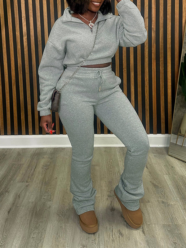 Indiebeautie Zip-Front Sweatshirt & Pants Set