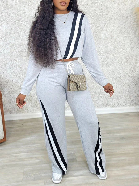 Indiebeautie Stripe Sweatshirt & Pants Set