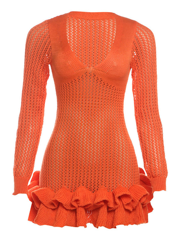 Frilled Knit Dress--Clearance