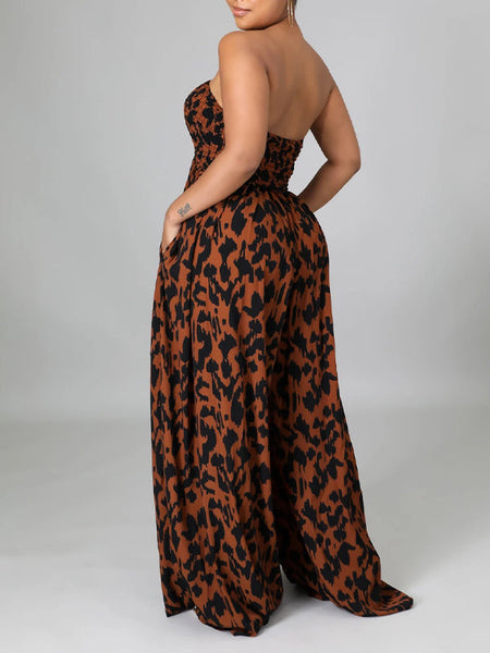 Indiebeautie Smocked Wide-Leg Jumpsuit