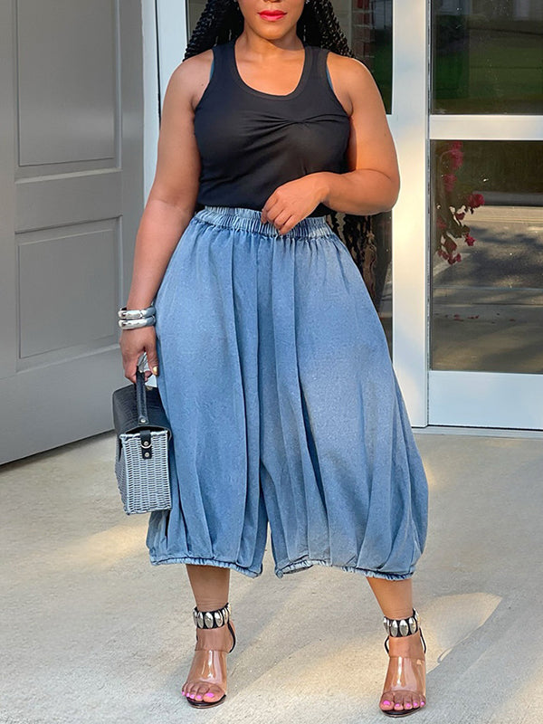 Indiebeautie Wide Leg Cropped Jeans