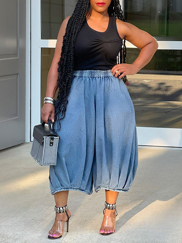 Indiebeautie Wide Leg Cropped Jeans