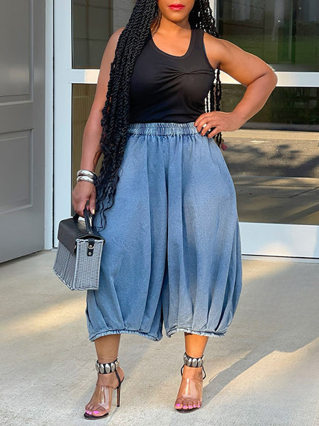 Indiebeautie Wide Leg Cropped Jeans