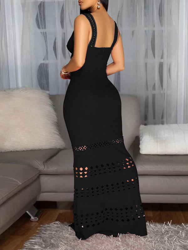 V-Neck Sleeveless Maxi Dress