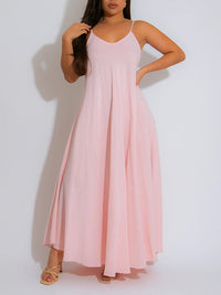 Solid Cami Dress with Top Set