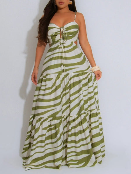 Indiebeautie Printed Cami Ruffle Dress