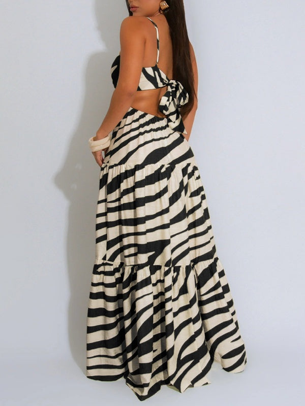 Indiebeautie Printed Cami Ruffle Dress