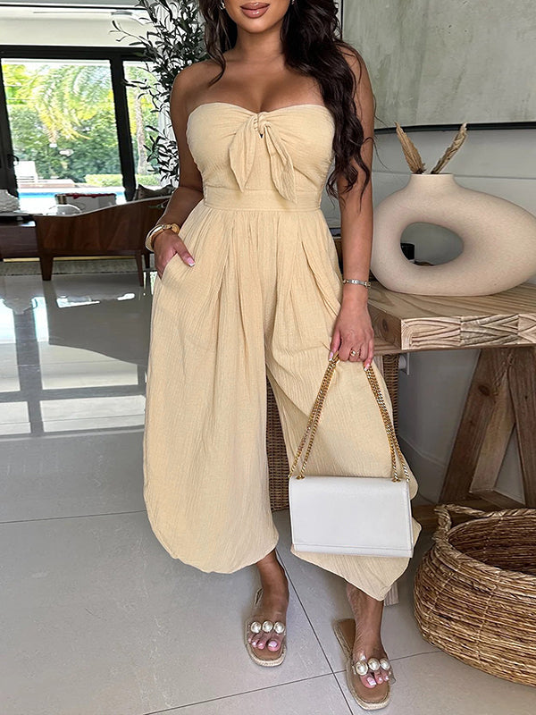 Strapless Tied Jumpsuit