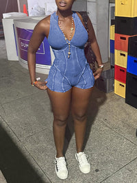 Washed Sleeveless Romper