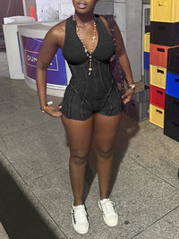 Washed Sleeveless Romper