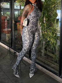 Printed Halter Jumpsuit