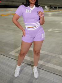 Knit Polo Top & Shorts Set