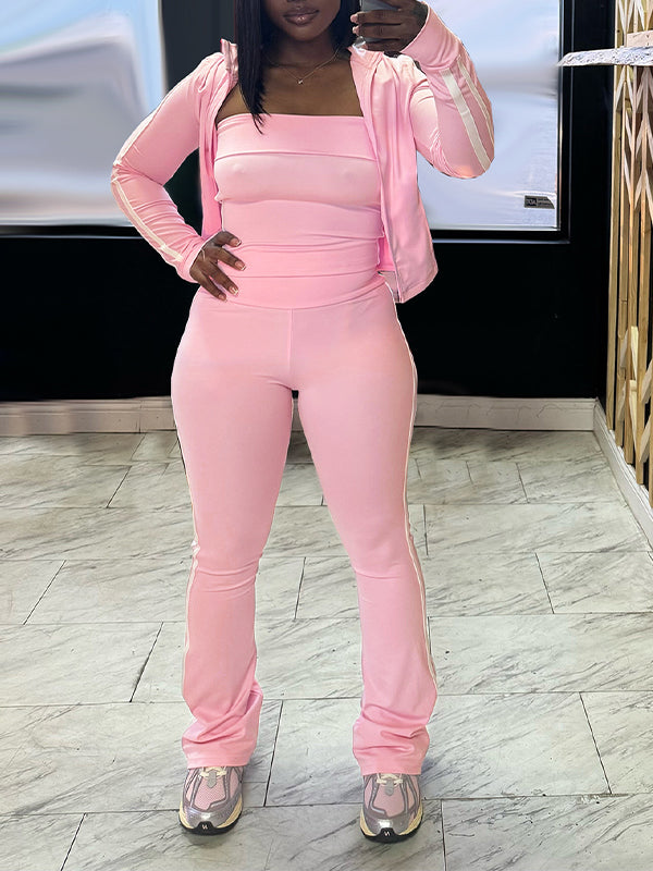 Indiebeautie Side-Stripe Three-Piece Set