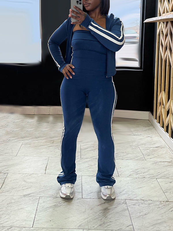 Indiebeautie Side-Stripe Three-Piece Set