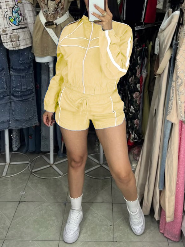 Indiebeautie Zip-Front Jacket & Shorts Set