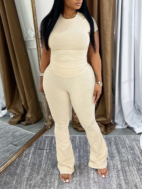 Indiebeautie Solid Tee & Pants Set