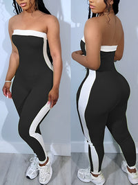 Two-Tone Strapless Jumpsuit