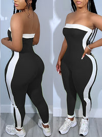 Two-Tone Strapless Jumpsuit