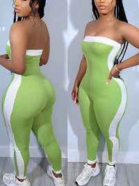 Two-Tone Strapless Jumpsuit