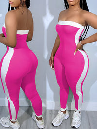 Two-Tone Strapless Jumpsuit