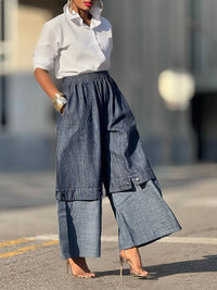 Wide Leg Combo Pants