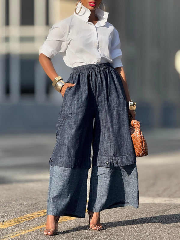 Wide Leg Combo Pants
