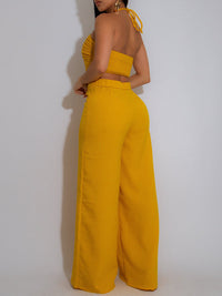 Solid Halter Top & Pants Set