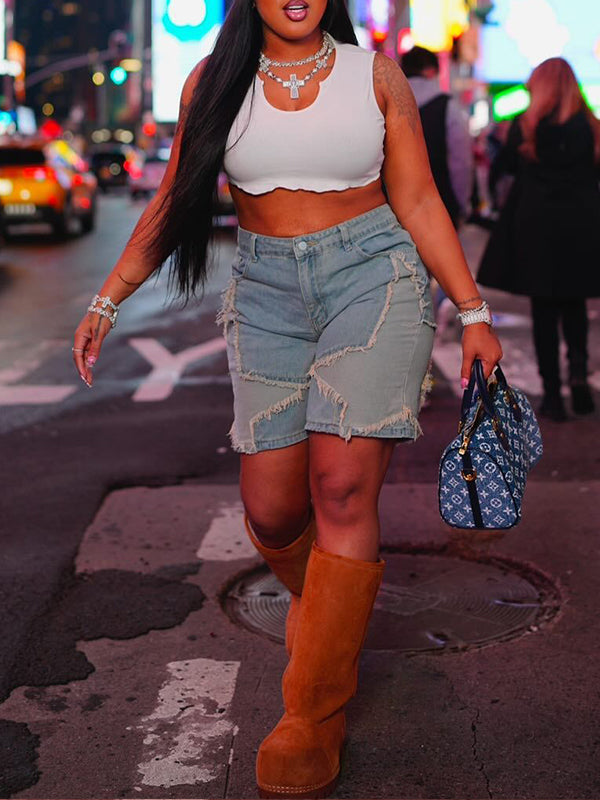 Star Denim Shorts