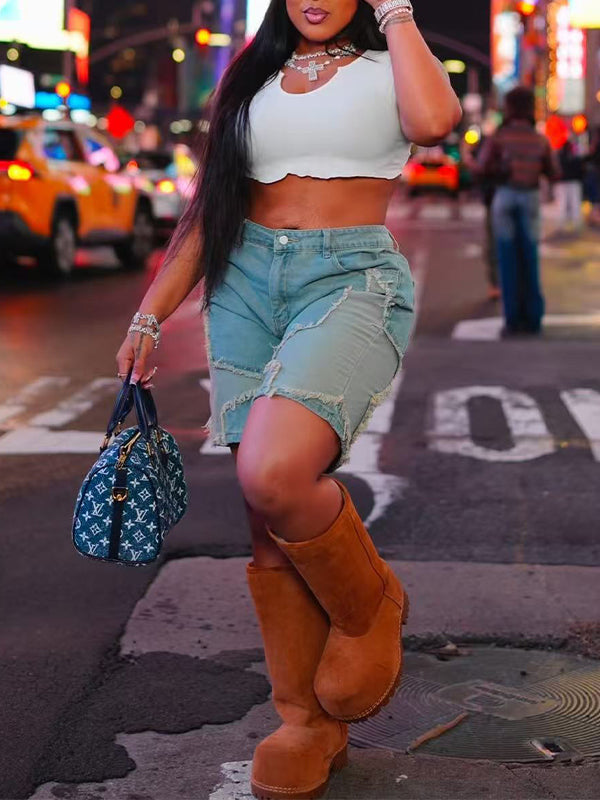 Star Denim Shorts