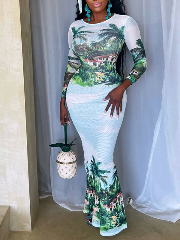 Printed Maxi Dress