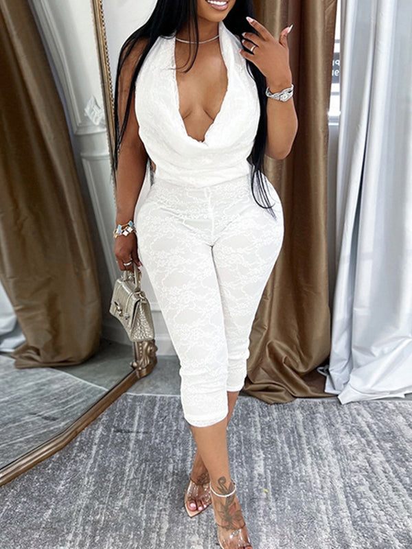 Indiebeautie Lace Halter Jumpsuit