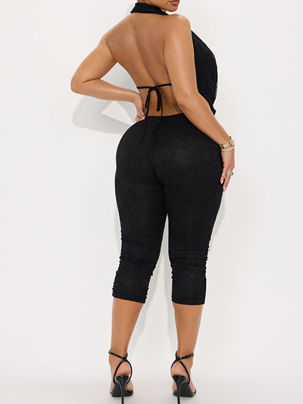 Indiebeautie Lace Halter Jumpsuit