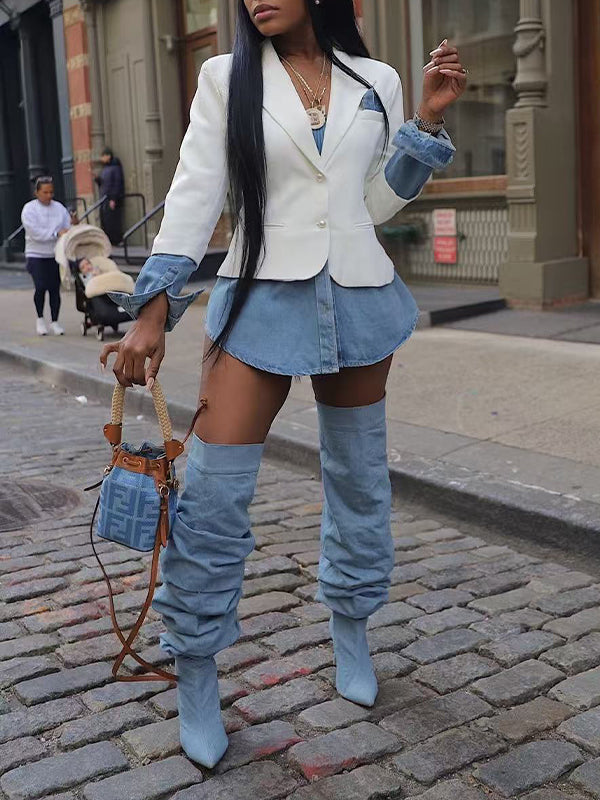 Denim Combo Blazer