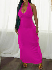 Fringe Halter Dress