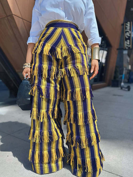 Indiebeautie Fringe Stripe Pants
