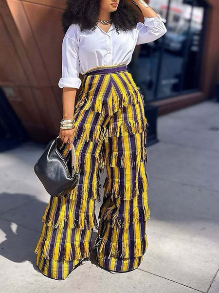 Indiebeautie Fringe Stripe Pants