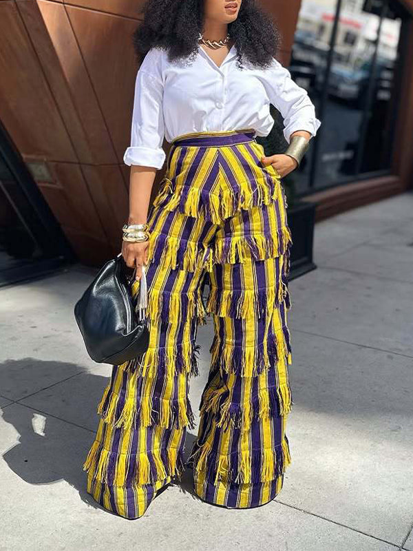 Indiebeautie Fringe Stripe Pants