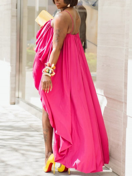 Solid High-Low Cami Dress