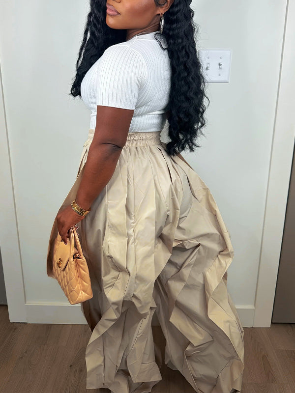 Indiebeautie Wide-Leg Combo Jogger Pants