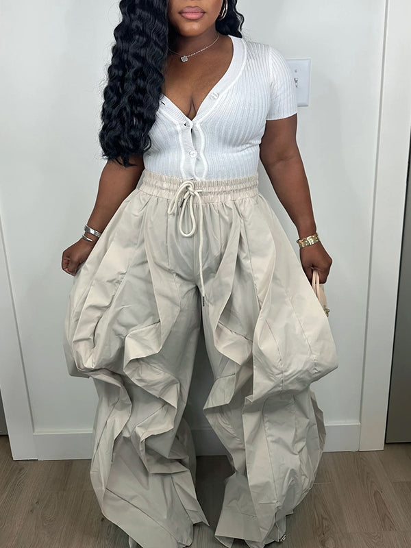 Indiebeautie Wide-Leg Combo Jogger Pants